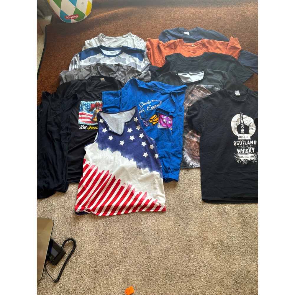 Unbranded Mixed T-Shirt Lot Mens Large Multicolor Good Graphic‎ Casual 11pc